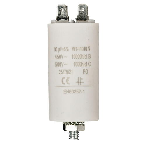 Kapacitor 450V + Earth 10.0uf / 450 v + Aarde