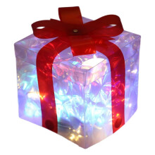 Christmas Glowing Gifts Box Decoration Ornament with Bow Lighting Box Outdoor Light Lighting Xmas 2024 Home Yard Decor B