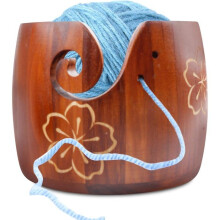 DIY houten garenopbergkom, organizer voor brei- en haakgaren, handgemaakt knutselaccessoire
