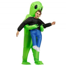 Opblaasbaar kostuum - Alien - Polyester - Inclusief ventilator - Geschikt voor personen van 150 cm tot 190 cm