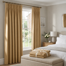 (66x72in (168x183cm), Beige) Pencil Pleat Thermal Insulated Blackout Curtains - Ready Made Light Blocking Livingroom Bedroom Drapes