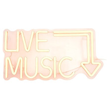 "Live Music" LED Neon Sign, Wall Decor Light, Ideal for Bars, KTVs, Bedrooms, or Music Studios,Neon Decor