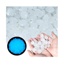 100 stuks lichtgevende tuinstenen, fluorescerende stenen voor aquarium, kinderkamer, paden, gazon, kiezels (wit)