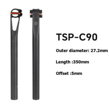 TOSEEK Ultralight Carbon Seatpost 27.2x350mm Bicycle Seatpost for MTB/Road Tube Bicycle Part Offset 25MM