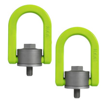 2 Pack Swivel Eye Bolt Hoist Ring 3/8" X 17, G80 Alloy Steel, 1300 Lb Capacity, 360 Rotation Lifting Ring