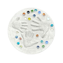 Handprint Stepping Stone DIY Kit, Reusable 10in Round Concrete Molds Footprint Witness of Special ,None Cement