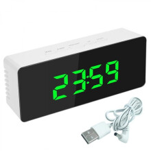 Mini digitale LED-wekker met thermometer en kalenderfunctie (groen)