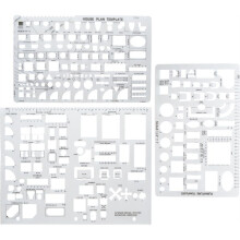 3PCS Templates Architectural Drafting Tools, Reusable Stencils for Drawing & Drawing Tools