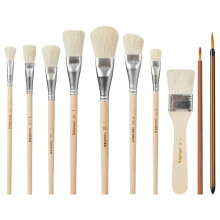 Mop Brush for Acrylic Painting,10 PCS Glaze Brushes for Pottery Goat Hair Blend Mop Brush Set for Pottery Acrylic Paint