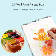 24 Well Luftdichte Leck Aquarell Farben Paletten Box für Aquarelle, Halbe Pfannen, Acryl , Gouache und ÖL Farben