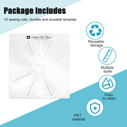Folded Star Guide Template for Fabric, Printed Interfacing Templates Made for Use with Round or Square Folded Patterns