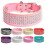 (Red) Rhinestone Dog Collar Leather Diamonds Bling Pet Collars Necklace for Pitbull 1