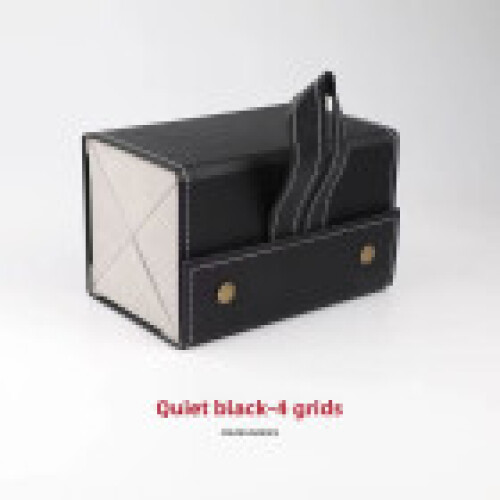 (Black 4Grid)Hanrafted Leather Glassecase With Multiple Slots And Soft Inner Storage Daily