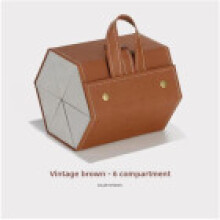 (Brown 6Grid)Hanrafted Leather Glassecase With Multiple Slots And Soft Inner Storage Daily