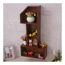 (brown) zakka Wooden Storage Rack Wall Decoration Home Decoration