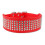 (Red) Rhinestone Dog Collar Leather Diamonds Bling Pet Collars Necklace for Pitbull 5