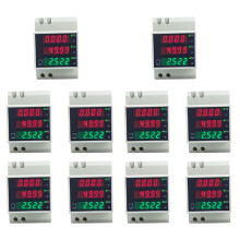 10X D52-2058 Wattmeter Din Rail Volt Current Meter Power Factor Digital Meter AC80-300V Kwh Hz Meter 0-100A,B