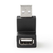 USB-A adaptér | USB 2.0 | USB-A samec | USB-A samice | 480 Mbps | Kulatý | Poniklovaný | PVC | Černá | Box