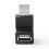 USB-A adaptér | USB 2.0 | USB-A samec | USB-A samice | 480 Mbps | Kulatý | Poniklovaný | PVC | Černá | Box 1