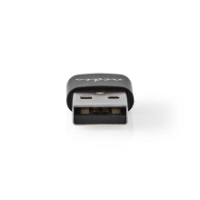USB-A adaptér | USB 2.0 | USB-A samec | USB-C Female | 480 Mbps | Kulatý | Poniklovaný | Černá | Box