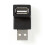 USB-A adaptér | USB 2.0 | USB-A samec | USB-A samice | 480 Mbps | Kulatý | Poniklovaný | PVC | Černá | Box 2