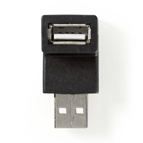 USB-A adaptér | USB 2.0 | USB-A samec | USB-A samice | 480 Mbps | Kulatý | Poniklovaný | PVC | Černá | Box 1