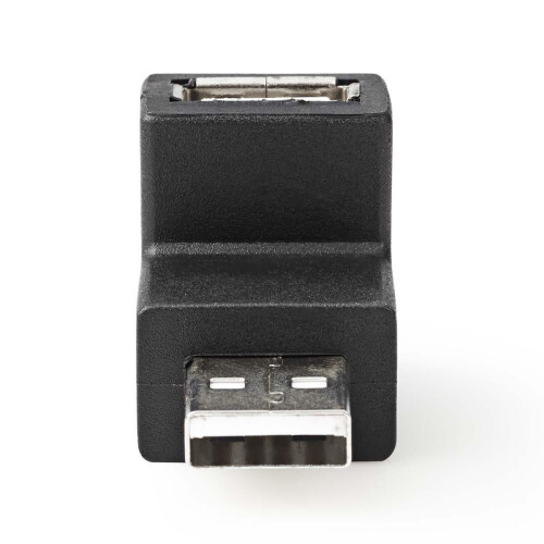 USB-A adaptér | USB 2.0 | USB-A samec | USB-A samice | 480 Mbps | Kulatý | Poniklovaný | PVC | Černá | Box 2
