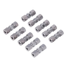 Zerone 10-delige remslangconnector, verchroomde koperen remleidingconnector voor rembuis