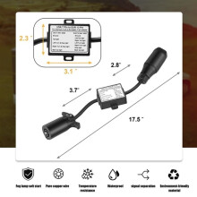 Aanhangwagen van de VS naar Europa: Platte 7-pins connector (Amerikaans voertuig) naar ronde 13-pins connector (Europese aanhangwagen)