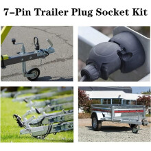 HautStore 7-pins aanhangerstekker, 7-pins mannelijke trekhaakstekker voor autoaanhangers, caravans en fietsendragers