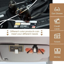 Set van 2 autobrillenhouders met clip, universele autozonneklephouder voor zonnebrillen, leren brillenhanger.