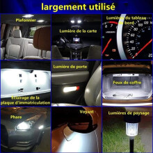 10 stuks witte T10 3030 2SMD LED-autolampen voor grootlicht, LED-positielichten, LED-knipperlichten voor 's nachts (wit licht)
