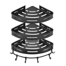w Corner Shower Caddy Aluminum Alloy 3-Tier Wall Mounted Bathroom Shower Organizer Storage Rack with
