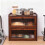 (Brown) z Wooden Bread Storage Container Bin 2 Layer Breadbox Holder Food Organizer 1