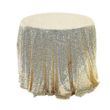(100cm, gold) Embroidered Sequins Tablecloth Dinning Round Glitter Photography Props Decorations z
