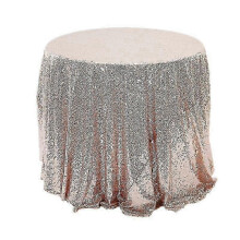 (120cm, rose gold) Embroidered Sequins Tablecloth Dinning Round Glitter Photography Props Decorations z
