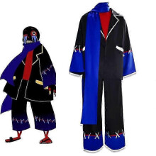 (L, 5pc set) Cosplay Costume for Game Undertale Featuring Error Sans with Blue Scarf for Adults, Perfect for Halloween and Carnival Celebrations