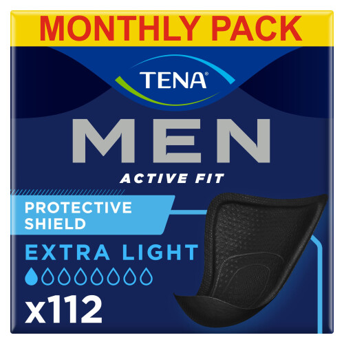Tena TENA Men Protective Shield, 112 Extra Thin Incontinence Liners, 14 x 8 packs