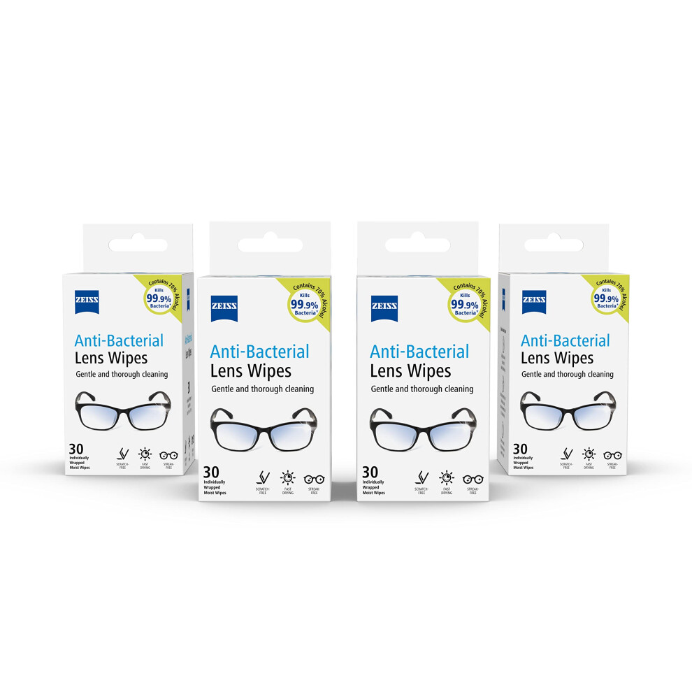 Zeiss Anti-Bacterial Lens Wipes, Lens Cleaner For Glasses, Cameras & Binoculars,