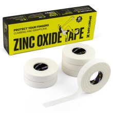 SPORTTAPE 6 Rolls (60m) Zinc Oxide Finger Tape, 1.25cm Strapping - White
