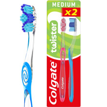 Colgate Twister Fresh Medium Manual Toothbrush 2pk