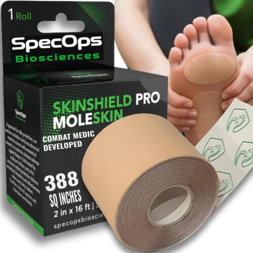 SpecOps Biosciences Thin Athletic Moleskin - Blister & Chafing Prevention | More