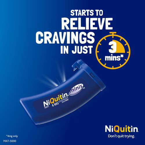 NiQuitin NiQuitin Minis Mint 4 mg Lozenges - Effective Smoking Craving Relief - Practical 2