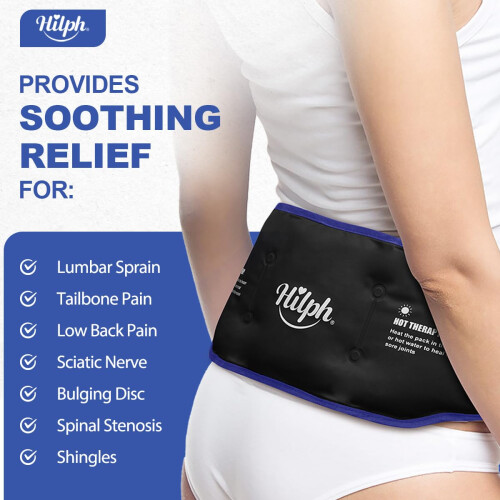 Hilph Ice Pack for Back Pain Relief, Reusable Lower Back Gel Wrap 1