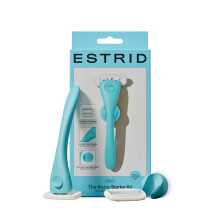 Estrid Starter Kit - Steel Razor + 2 * 5 blade Refill + Wall holder Razor for Bo