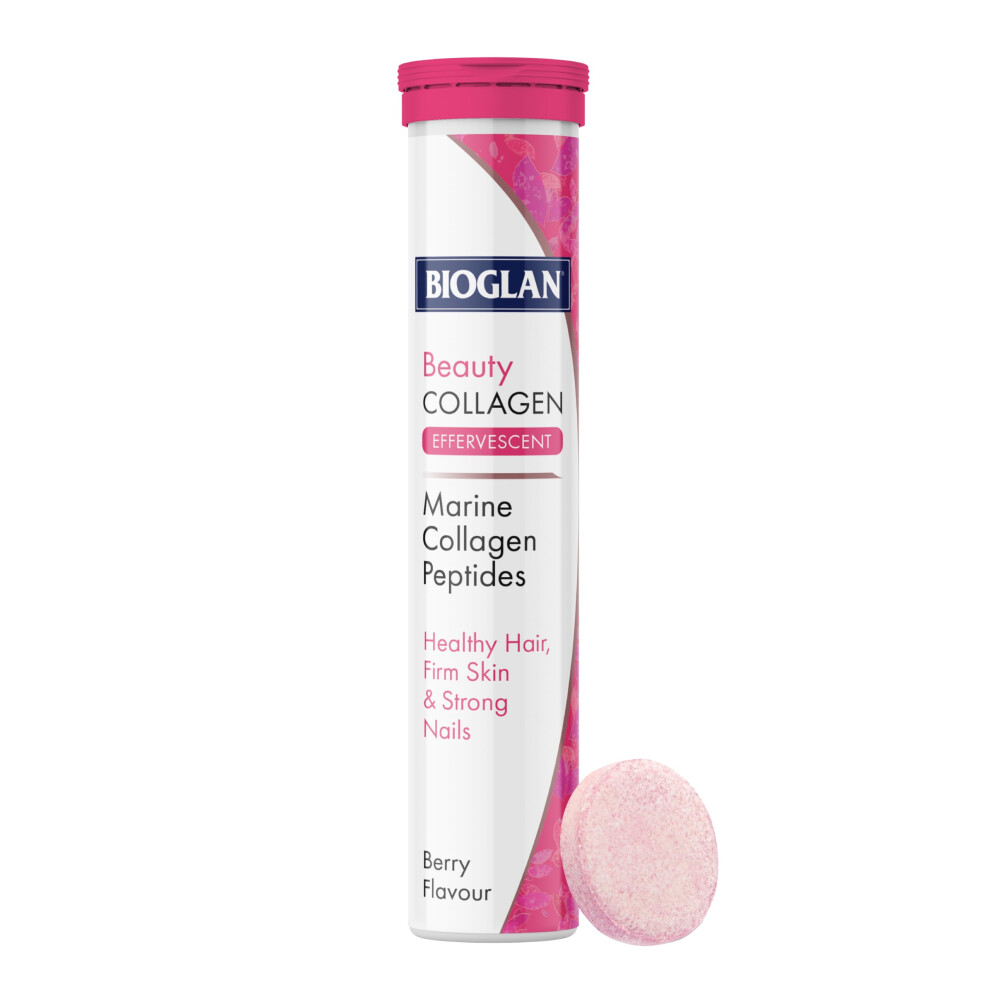 Bioglan Beauty Collagen Effervescent Tablets 1000Mg Marine Collagen + Vitamin C,