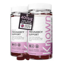Known Pregnancy Support Gummies with 400mcg Folic Acid – Raspberry Flavour – Veg