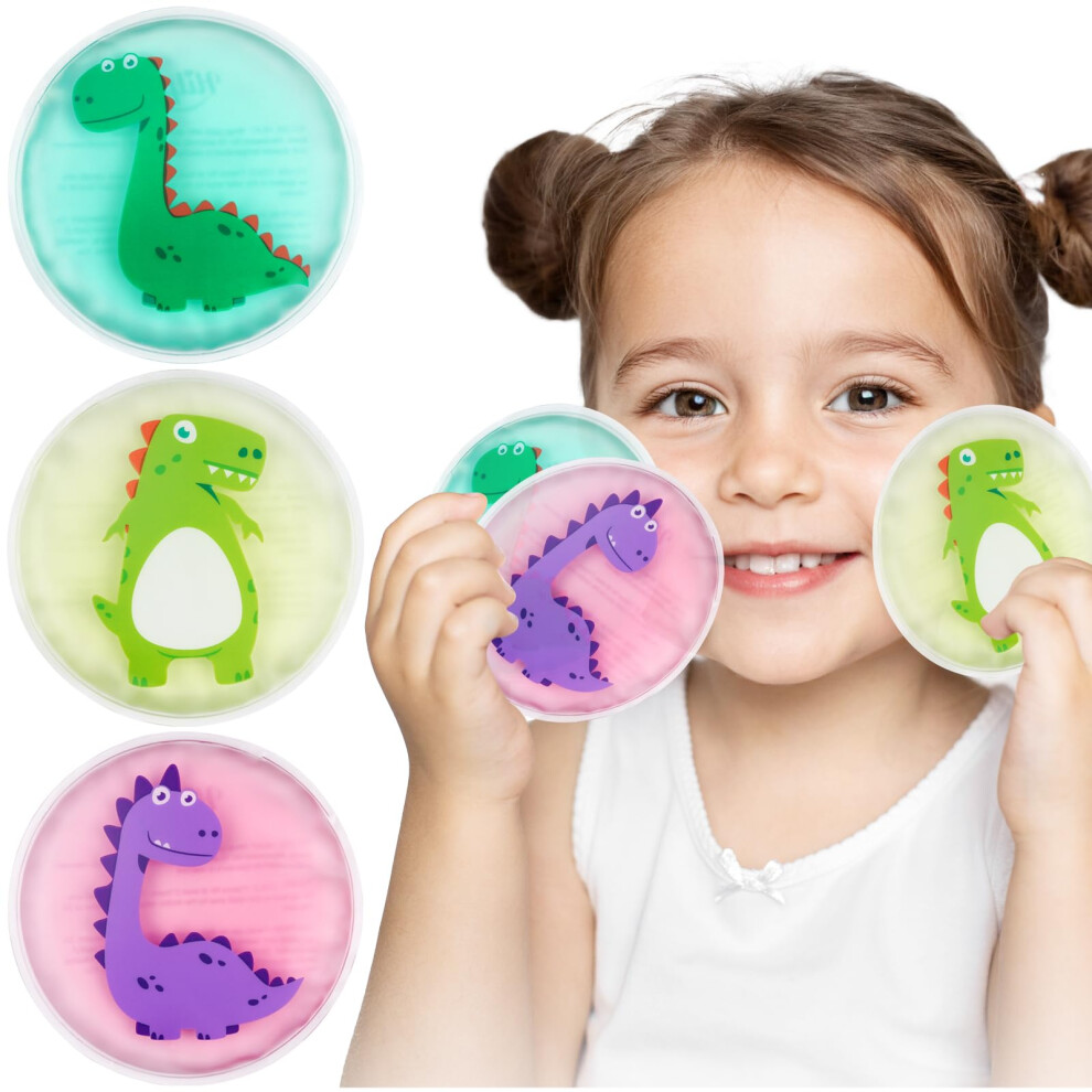 Hilph 4.52" Dinosaur Kids Ice Pack For Injuries Reusable, Cold Compress For Kids