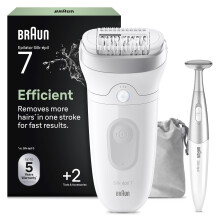 Braun Silk·épil 7 Epilator for Women, 7-210, White/Flamingo - Wide Head for Easy