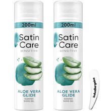 Satin Care Sensitive Aloe Vera Glide Shaving Gel for Women with Cosmetic Spatula